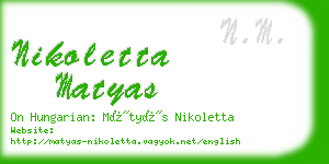 nikoletta matyas business card